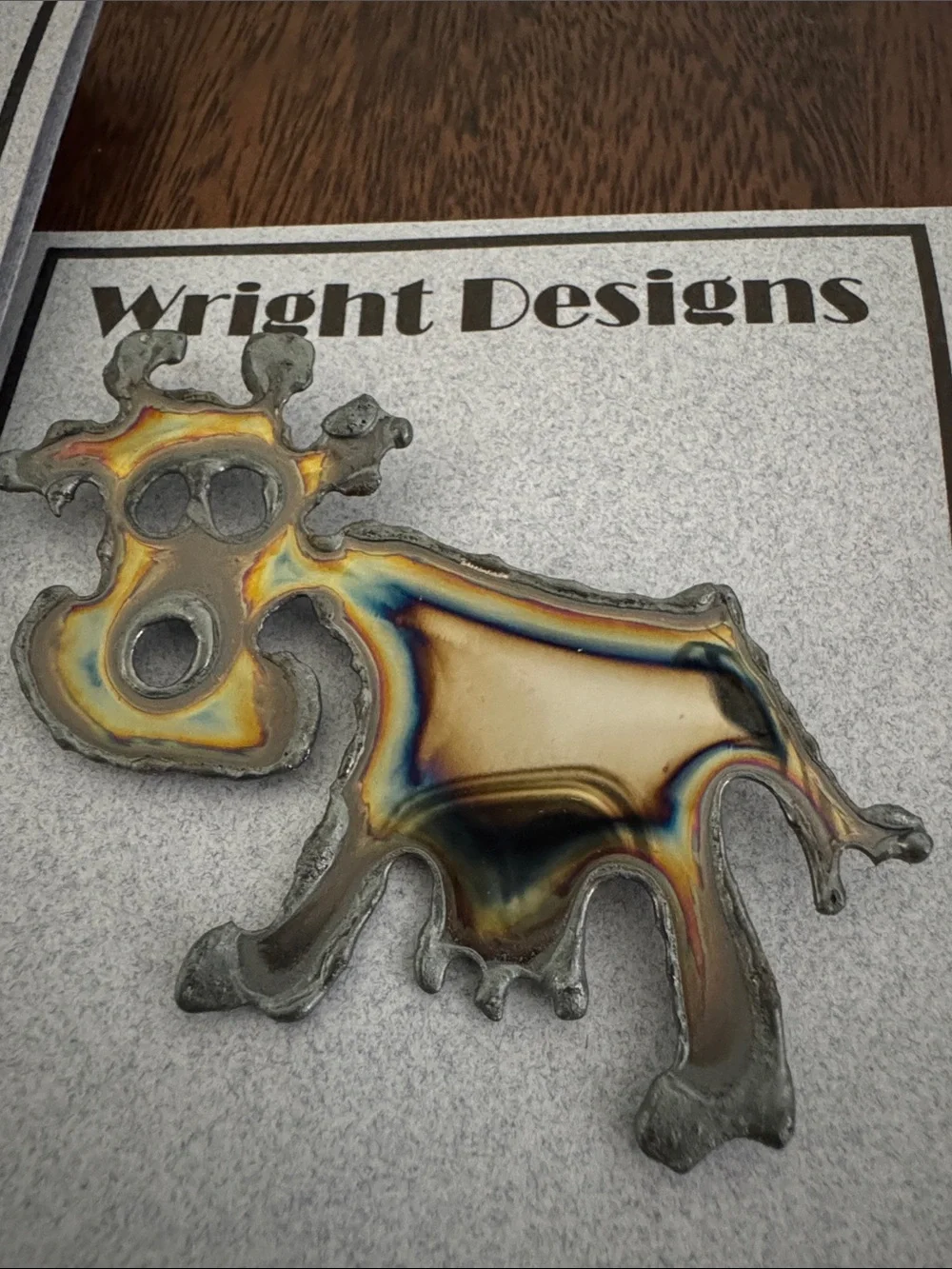 Brooches. Each piece is handcrafted. individually cut out of chrome plated steel
